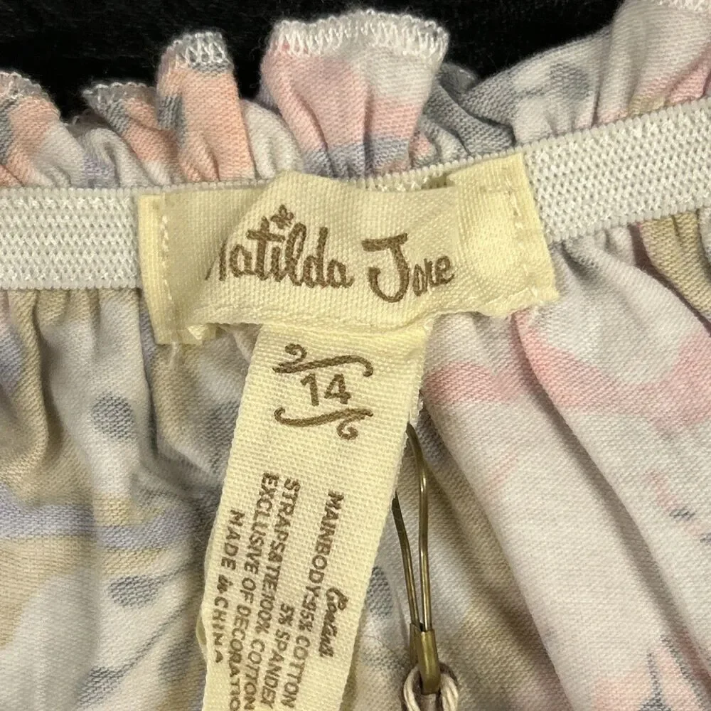 Matilda Jane Dress Girls 14 Tell Me More Maxi Tiered Sundress Cotton New